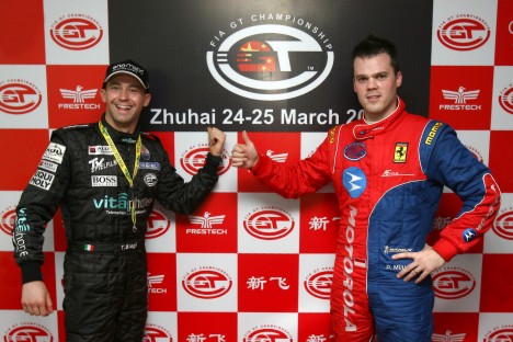 GT1 pole til Biaggi (tv.) og i GT2 til Dirk Müller (th.)